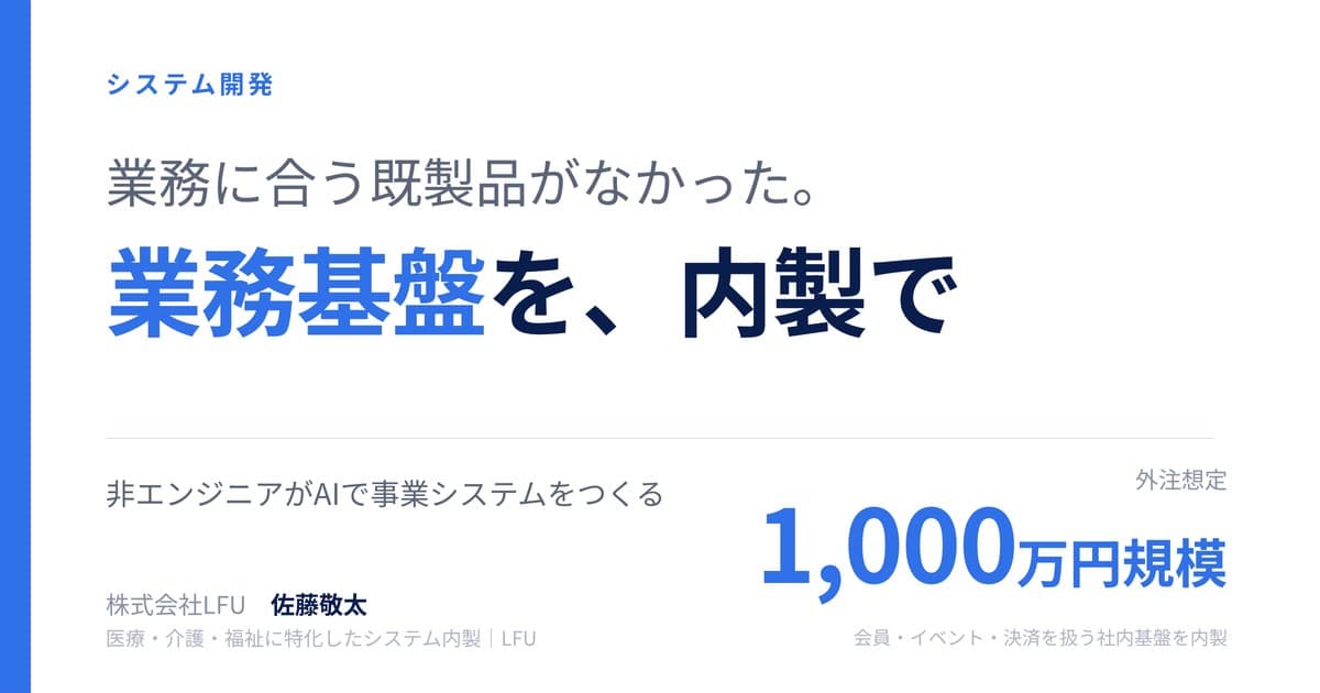 事業を回す業務システムを、自分たちで。非エンジニアがAIで内製した社内基盤